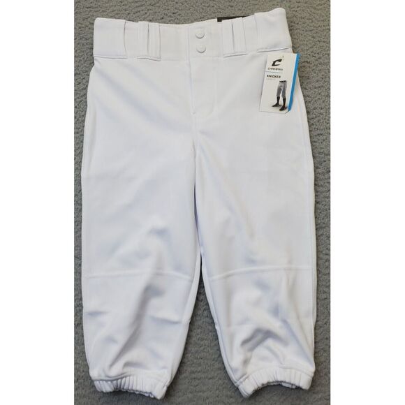 Champro Baseball Pants Boys Medium White Knicker Loose Fit Tapered Leg High Rise - Picture 1 of 10
